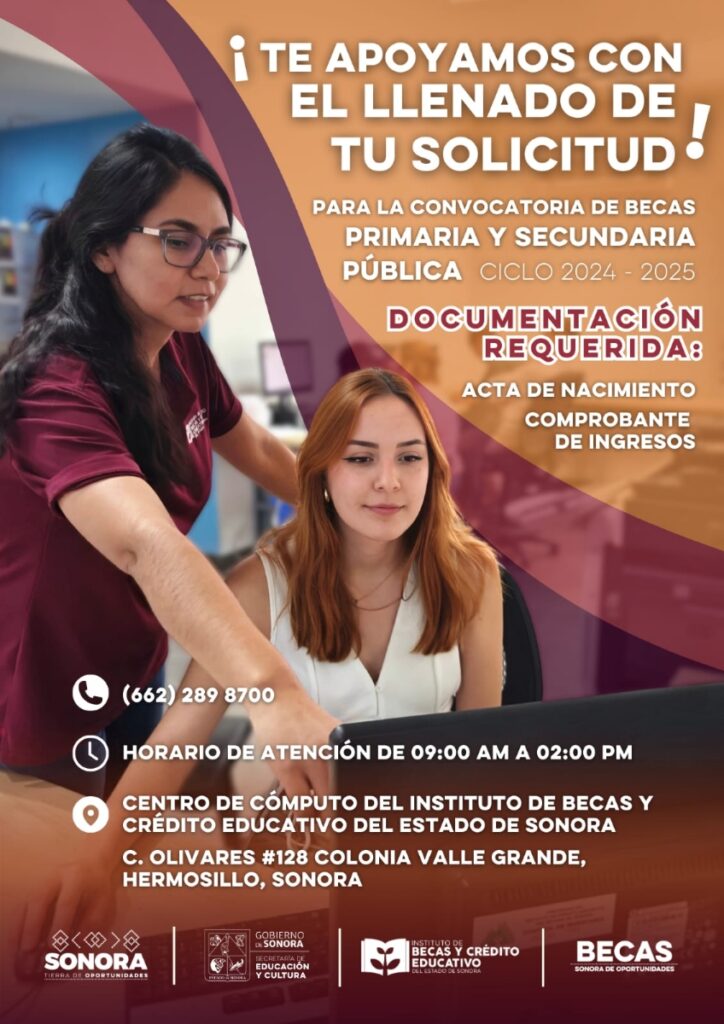 Registro para la convocatoria de Becas Sonora de Oportunidades cerrara el 15 de septiembre